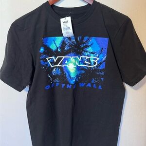 Vans Black Tee with Blue Graphic